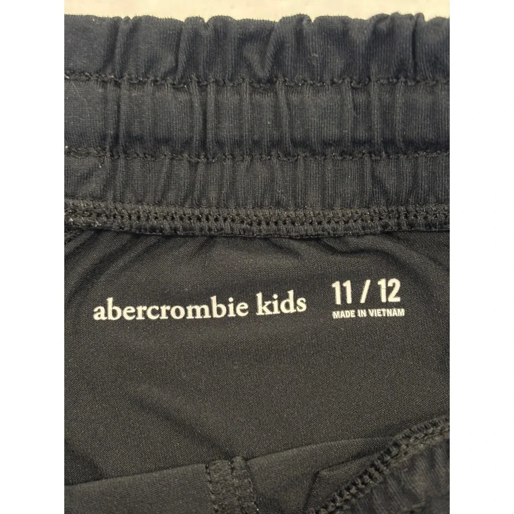 Abercrombie Kids Black Joggers Drawstring Waist Active Pants Size 11/12
